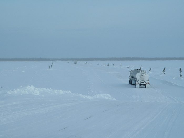 Dangerous trucking on ice roads